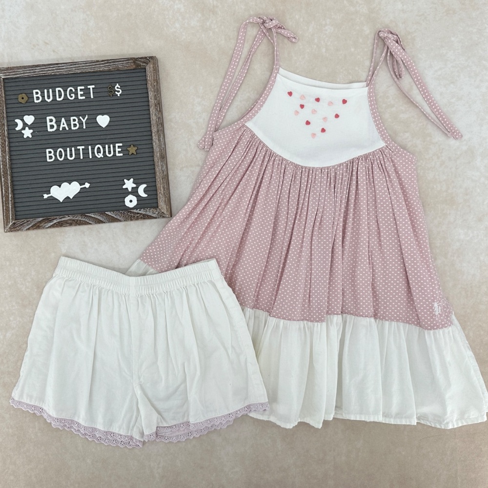 Well Dressed Wolf Pink and White Kids Matching Set